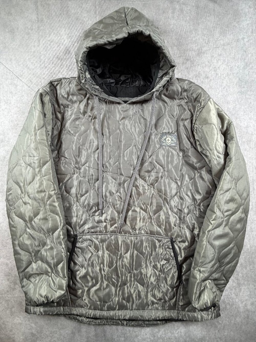 Zero Foxtrot Mens XL Woobie Hoodie Gray Quilted Pullover Military Jacket